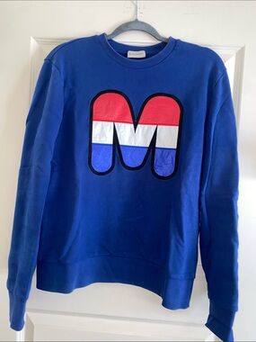 Moncler Royal Blue Crewneck with Red White Blue M Patch
